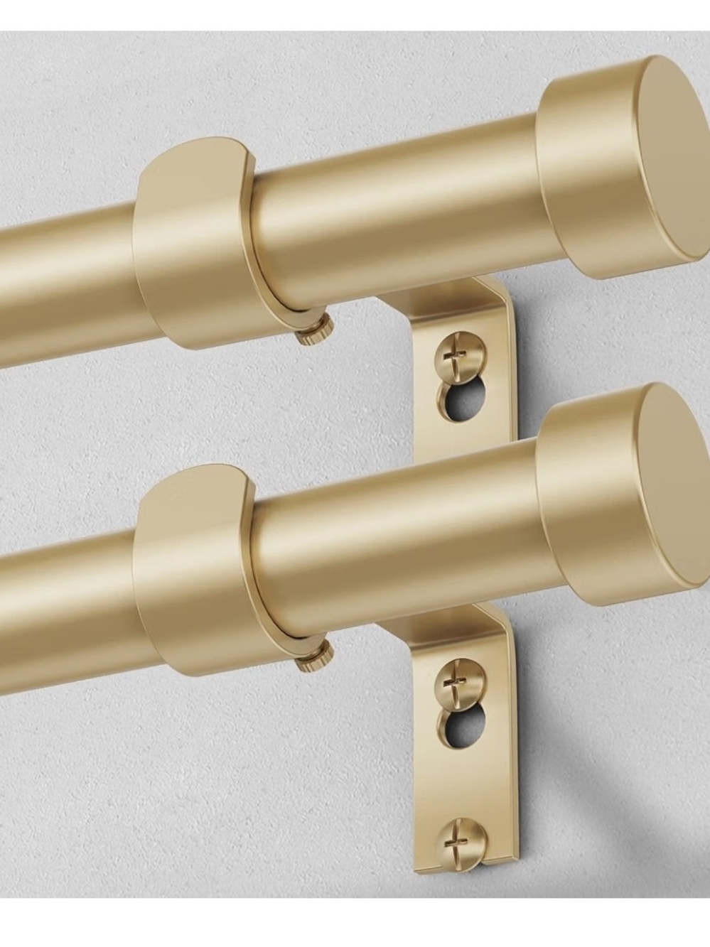 ​VOIIY 2-Pack Heavy Duty Gold Curtain Rods 18-42"